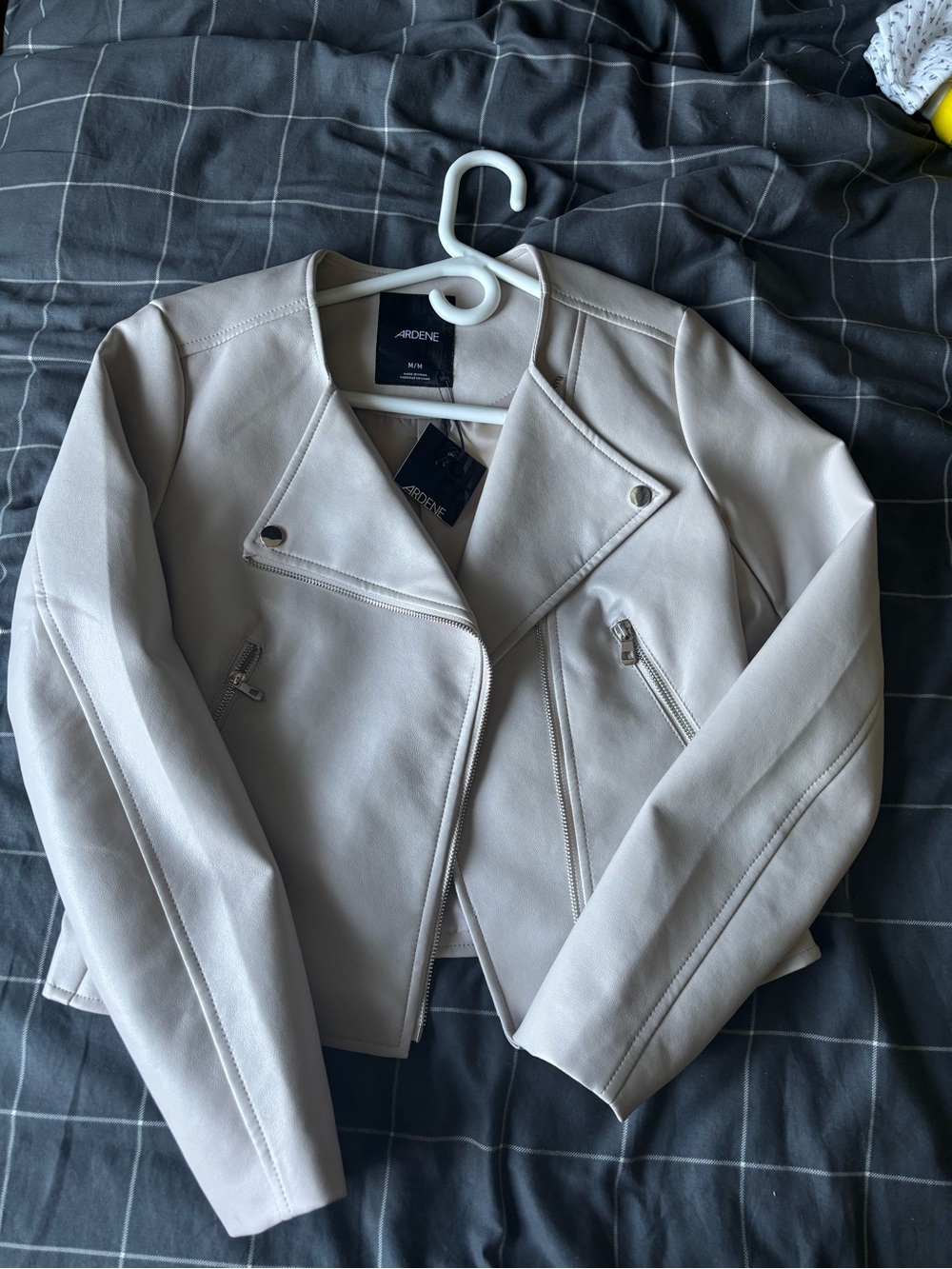Ardene Light Taupe Faux Leather Moto Jacket